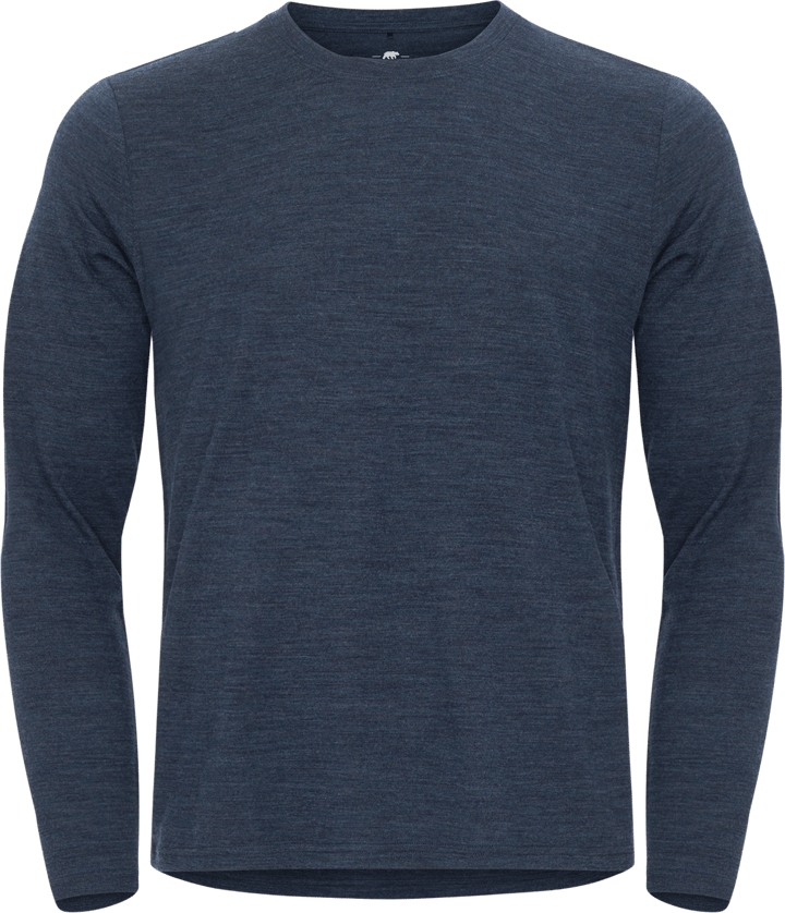 Gridarmor Men's Merino Wool Ls Tee Navy Blazer Melange Gridarmor