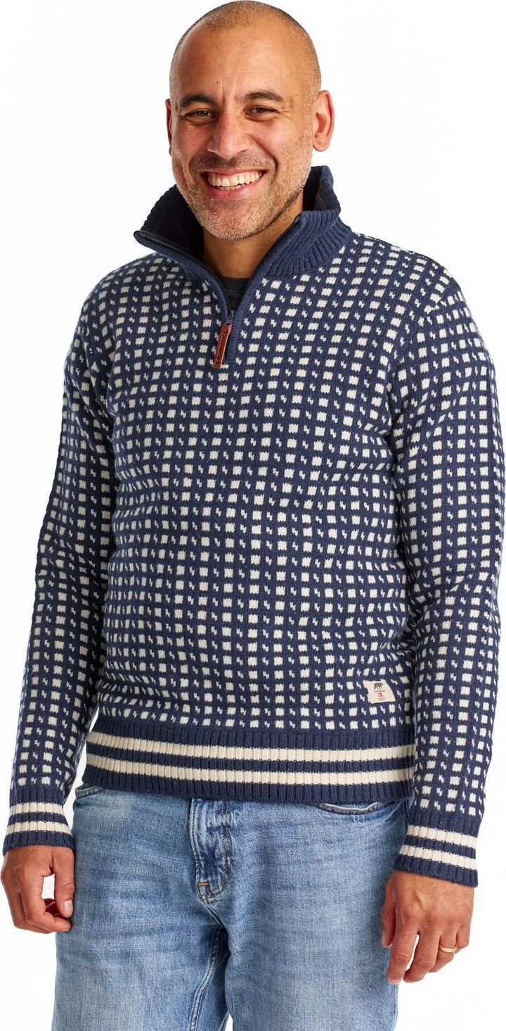 Gridarmor Men's Classic Wool HalfZip Sweater Navy Blazer Gridarmor