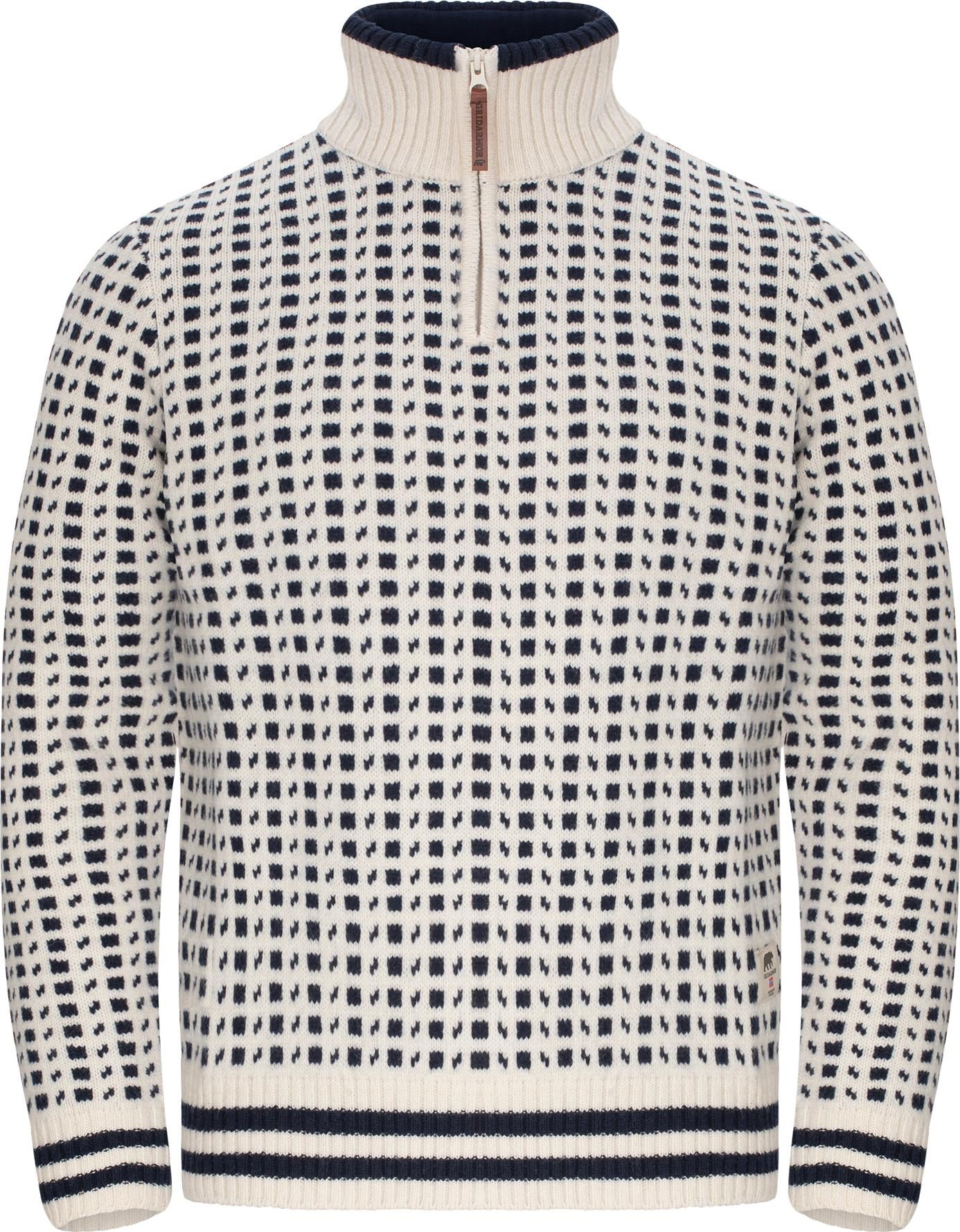 Gridarmor Men's Classic Wool HalfZip Sweater Snow White