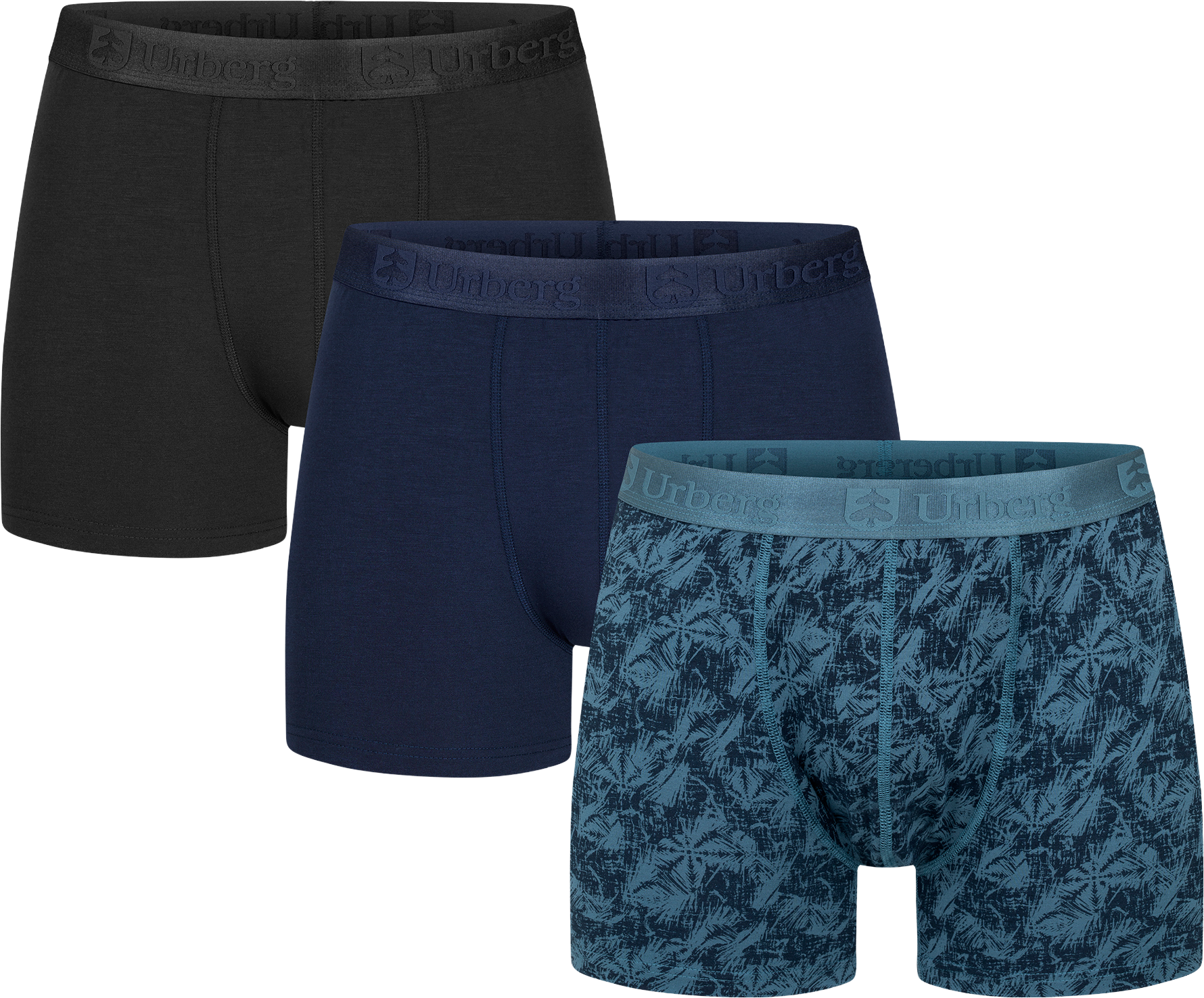 Urberg Men's Bamboo Printed Boxers 3-Pack