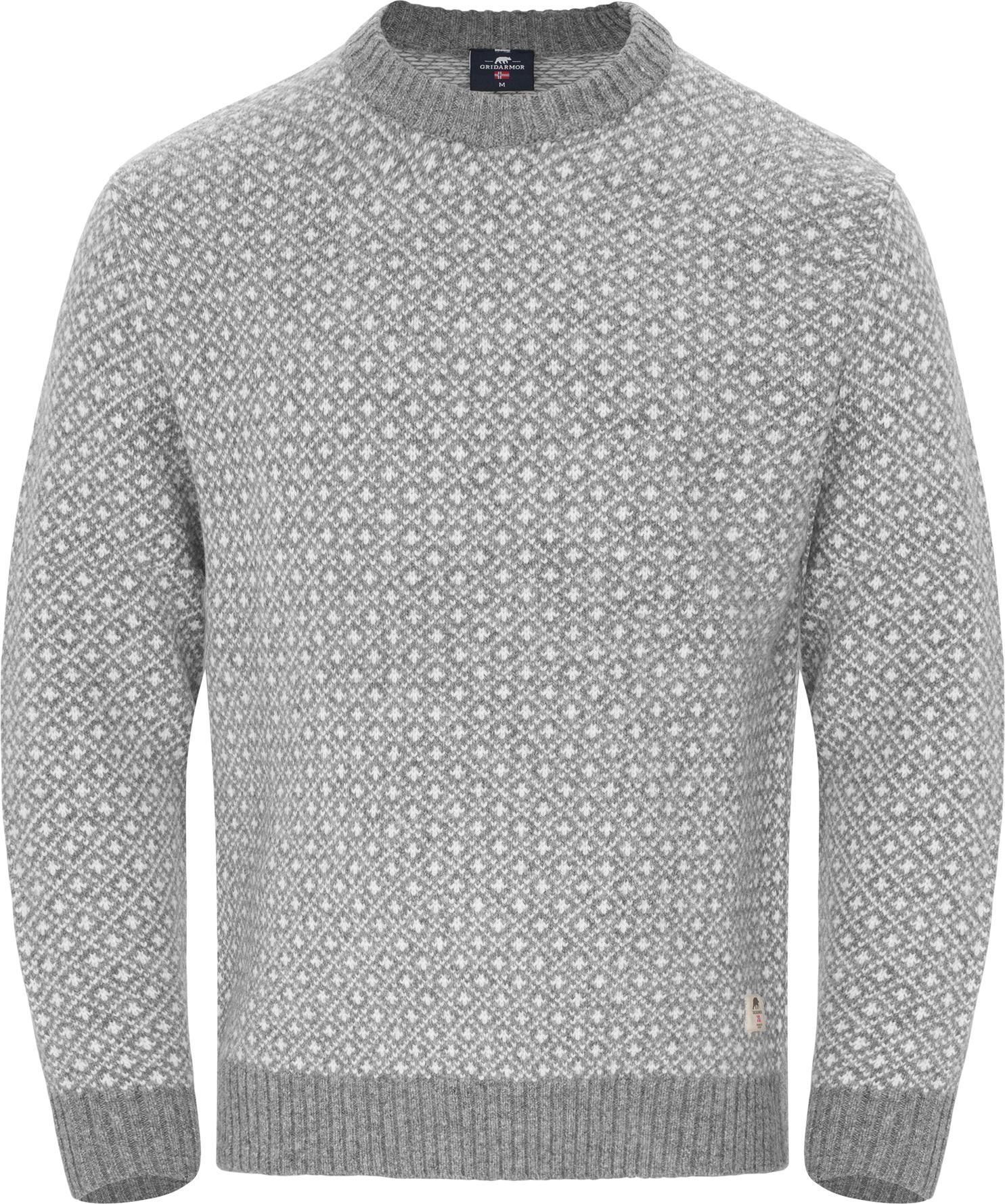 Gridarmor Men's Heavy Knit Wool Sweater Grey Melange