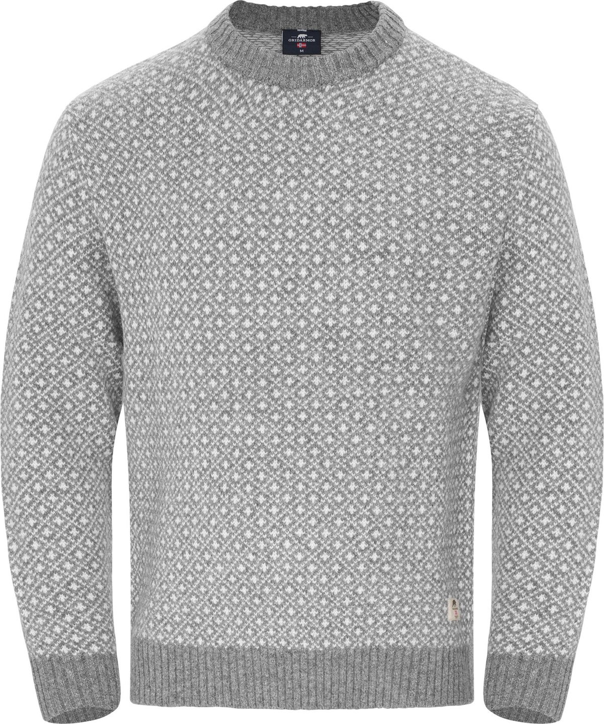 Gridarmor Men's Heavy Knit Wool Sweater Grey Melange