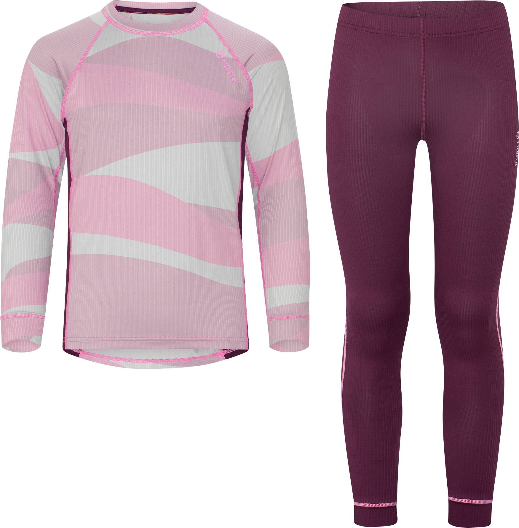 Urberg Junior's Printed Base Layer Set Pink Aop