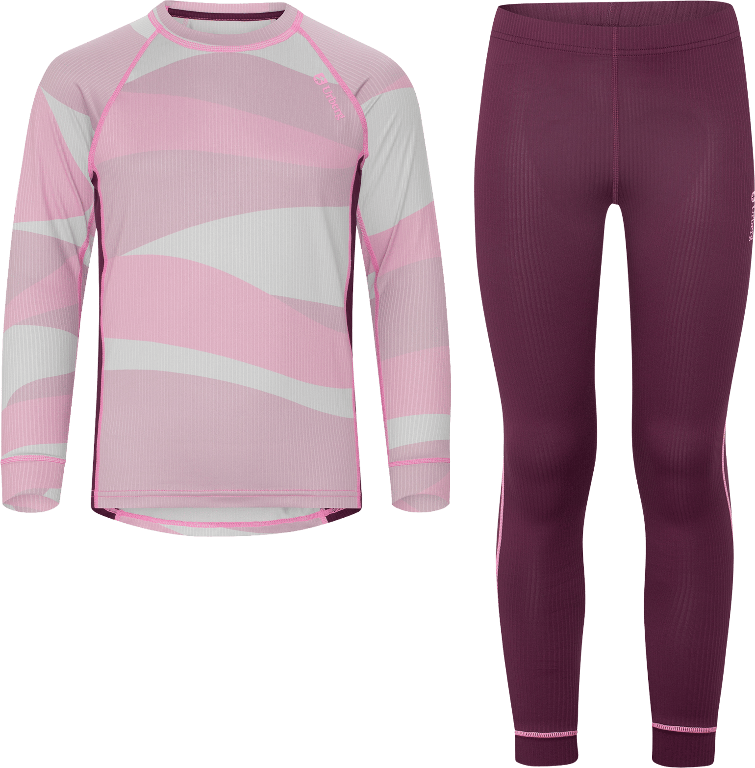 Urberg Junior's Printed Base Layer Set Pink Aop
