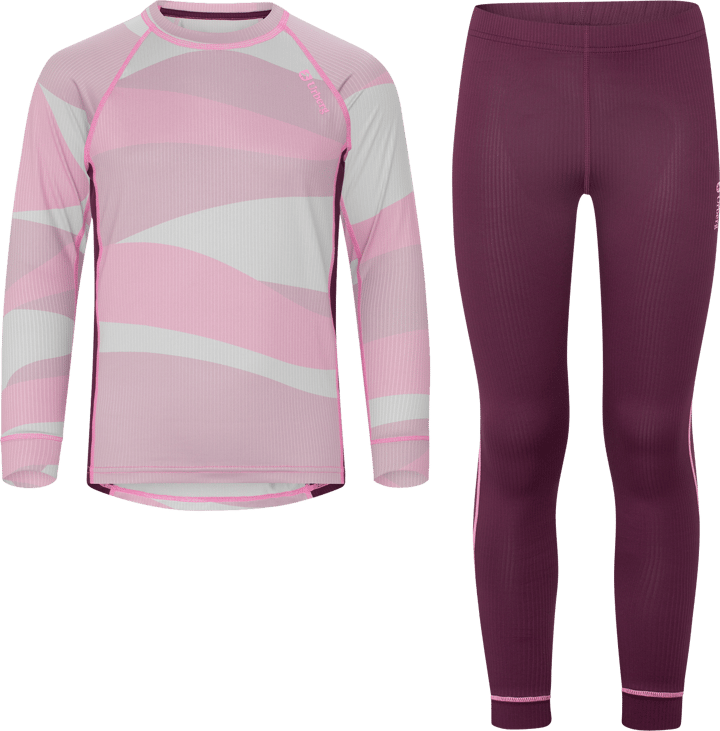 Urberg Junior's Printed Base Layer Set Pink Aop Urberg