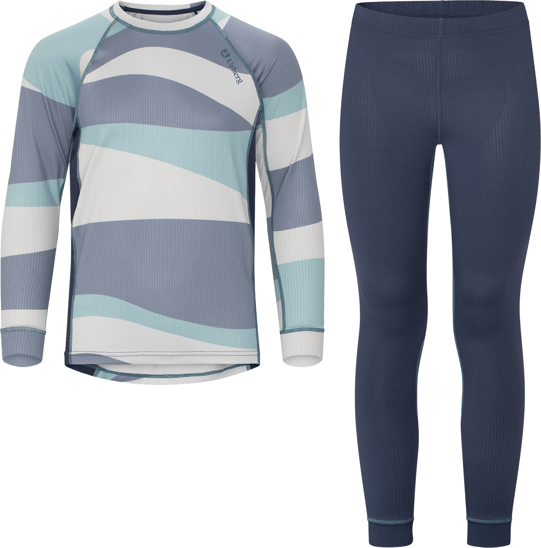Urberg Junior's Printed Base Layer Set Blue Aop