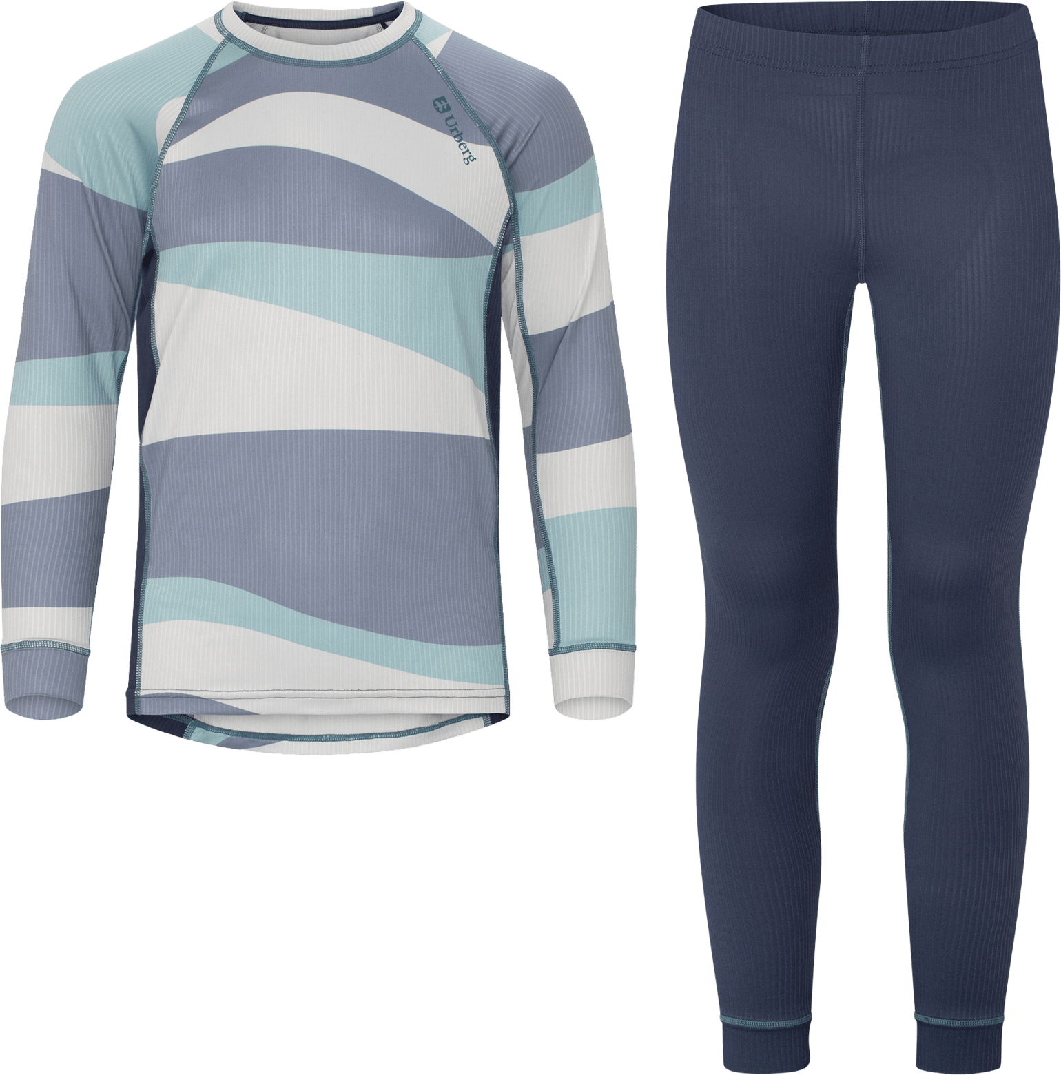 Urberg Junior's Printed Base Layer Set Blue Aop