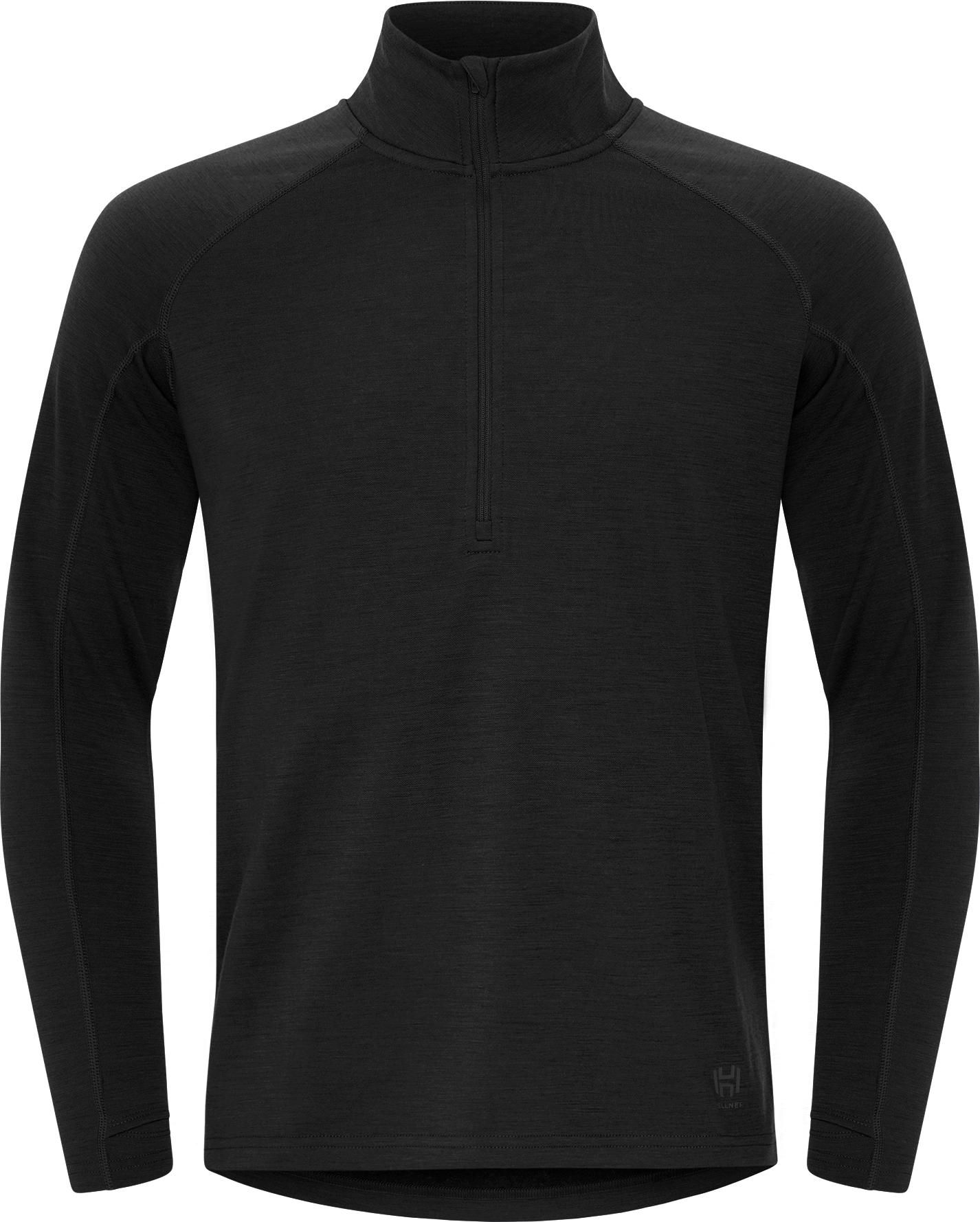 Hellner Men's Wool Mix 2nd Layer Half Zip Black Beauty