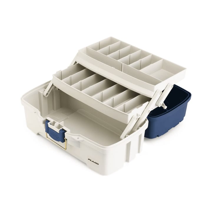Plano 620206 2 Tray Box Mtl Blue /Off White Plano