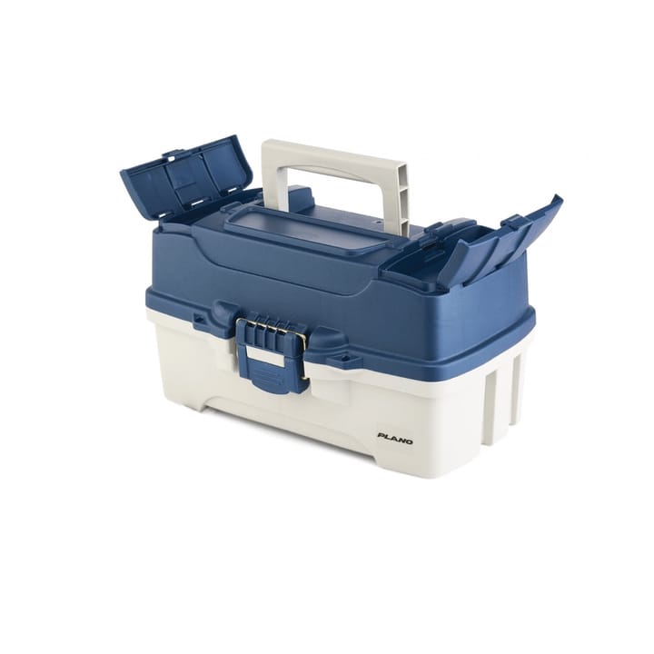Plano 620206 2 Tray Box Mtl Blue /Off White Plano