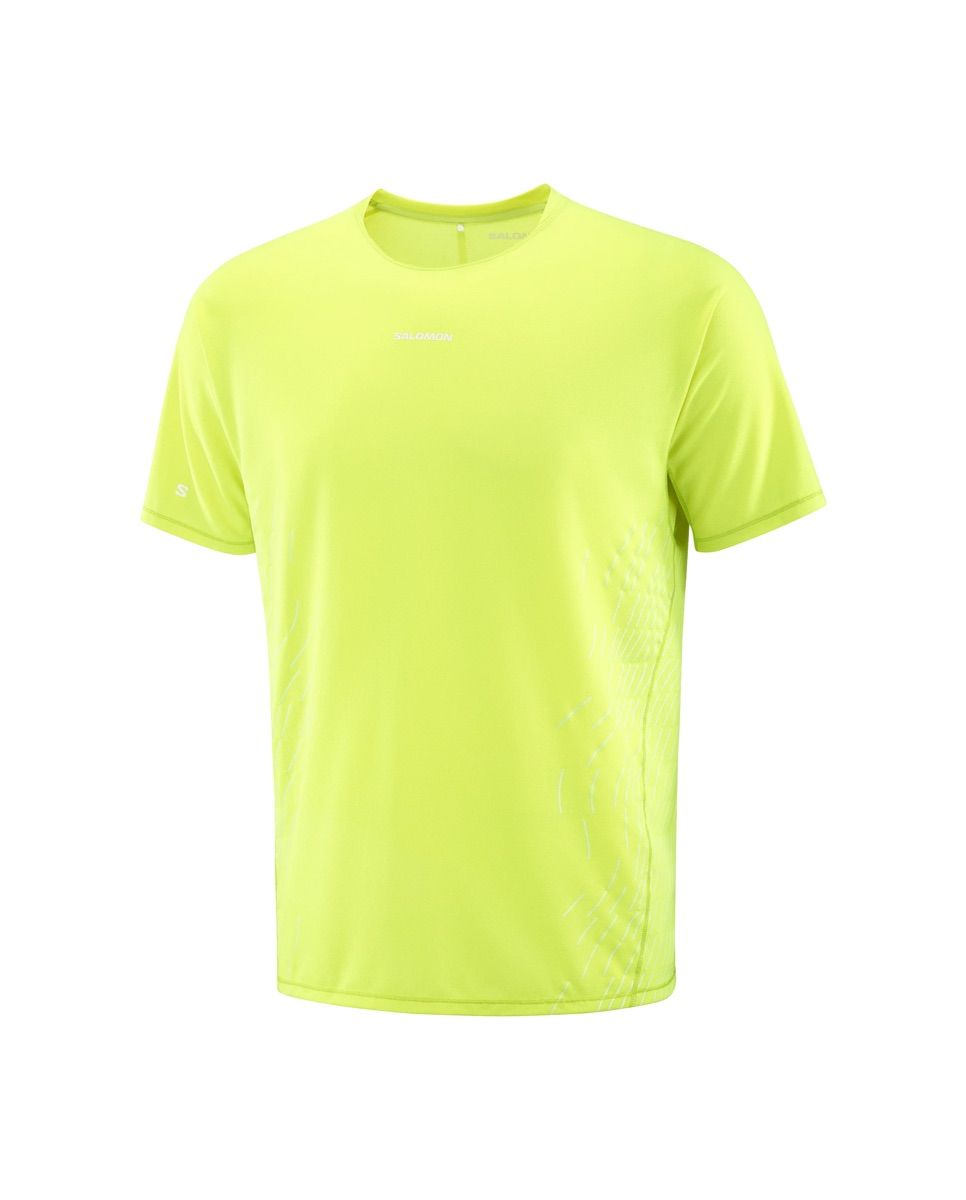 Salomon Men's Sense Aero Graphic Tee GFX Acid Lime/butterfly/