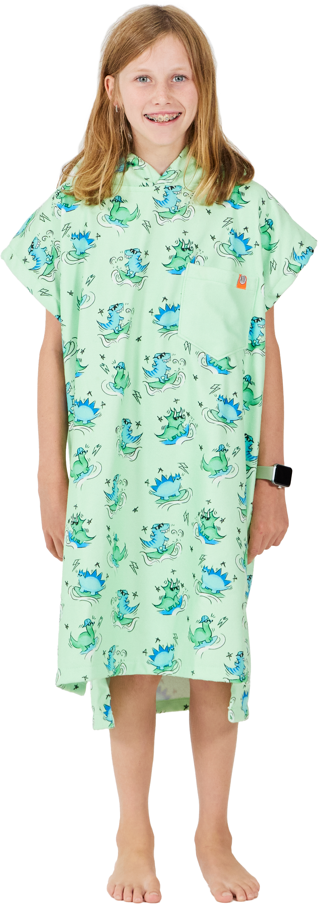 After Essentials Kids' Poncho Dino Green  115-145 cm