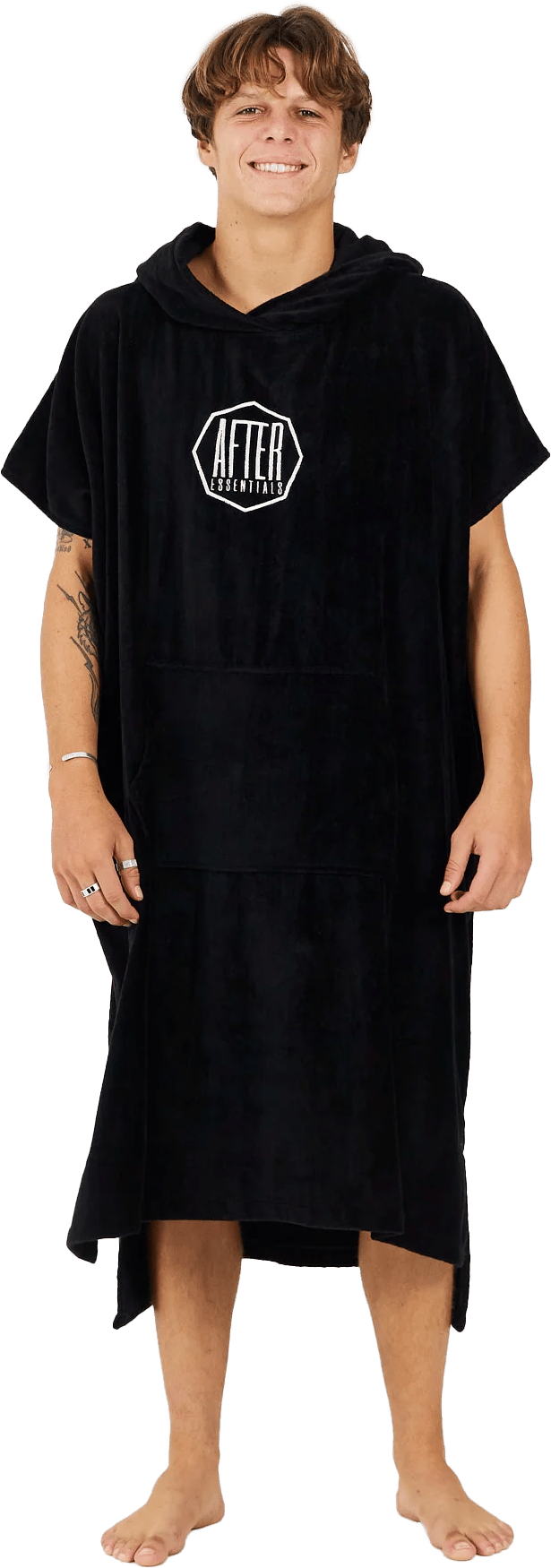 After Essentials Poncho Logo Black After Essentials