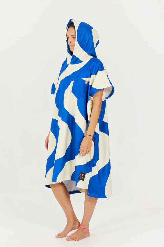 After Essentials Poncho Swim Club Ondulations Blue After Essentials