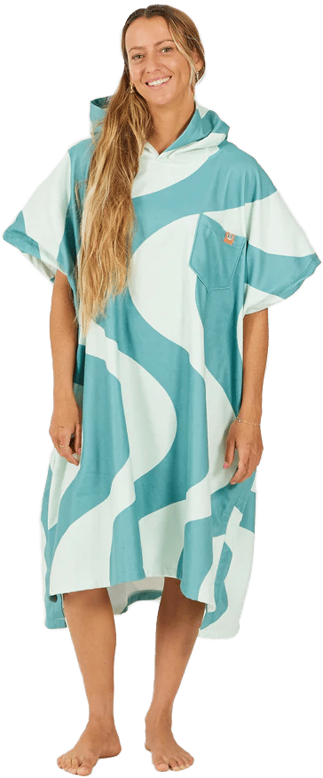 After Essentials Poncho Swim Club Ondulations Green After Essentials