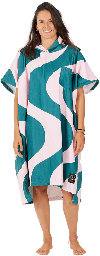 After Essentials Poncho Swim Club Ondulations Pink Green