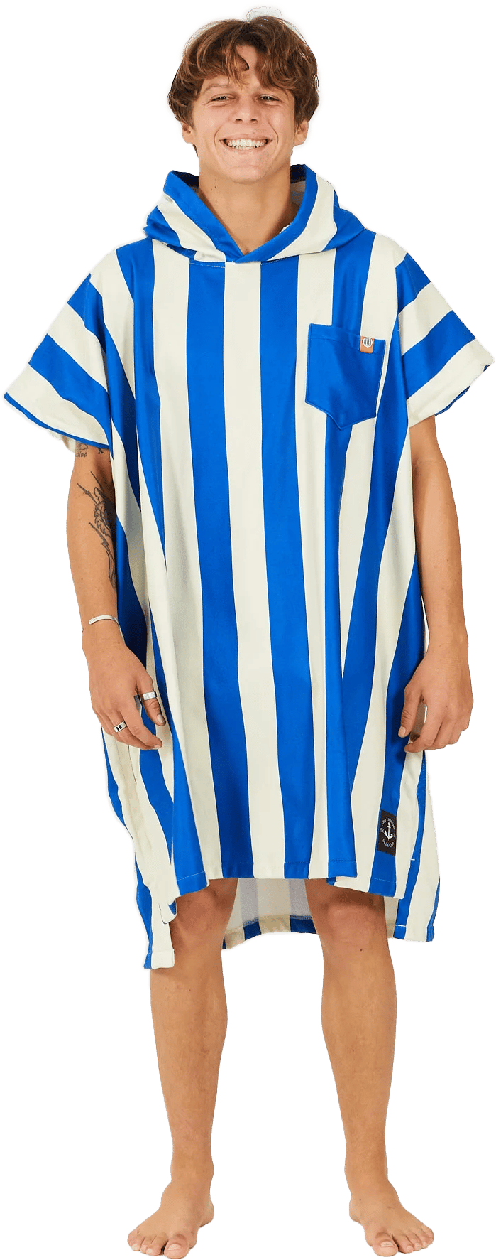 After Essentials Poncho Swim Club Stripes Blue After Essentials