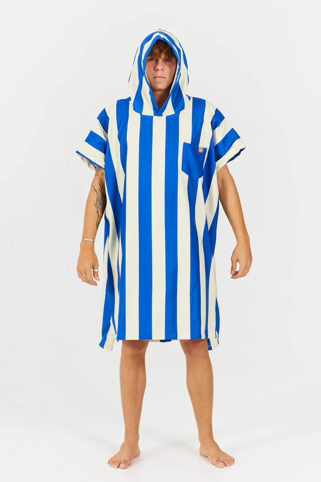After Essentials Poncho Swim Club Stripes Blue After Essentials