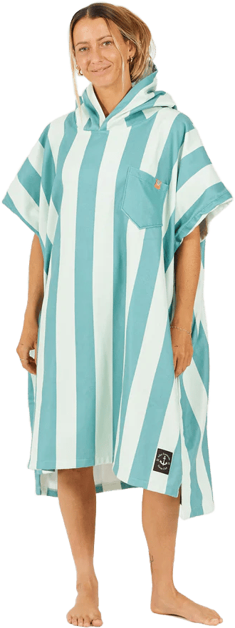 After Essentials Poncho Swim Club Stripes Green After Essentials