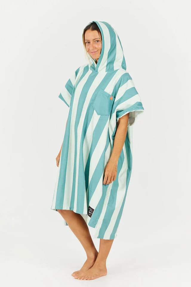 After Essentials Poncho Swim Club Stripes Green After Essentials