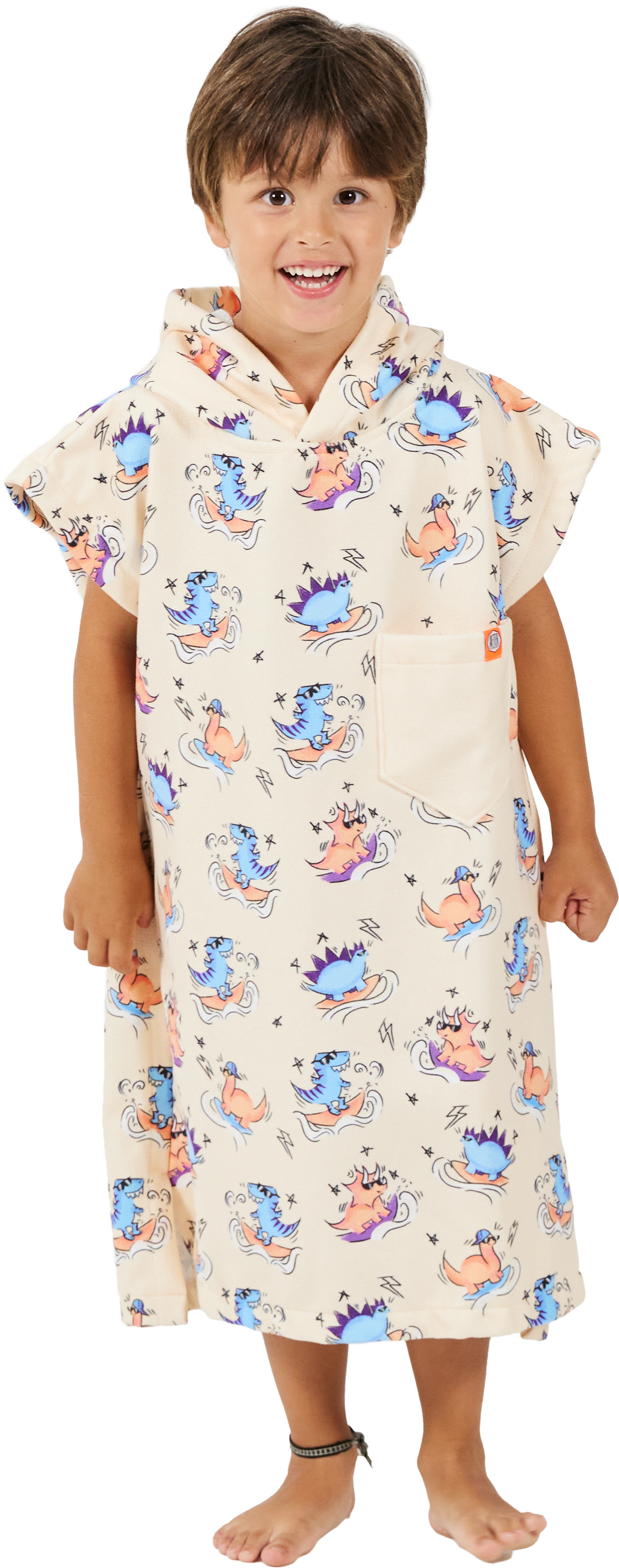 After Essentials Baby Poncho Dino Peach  89–110 cm