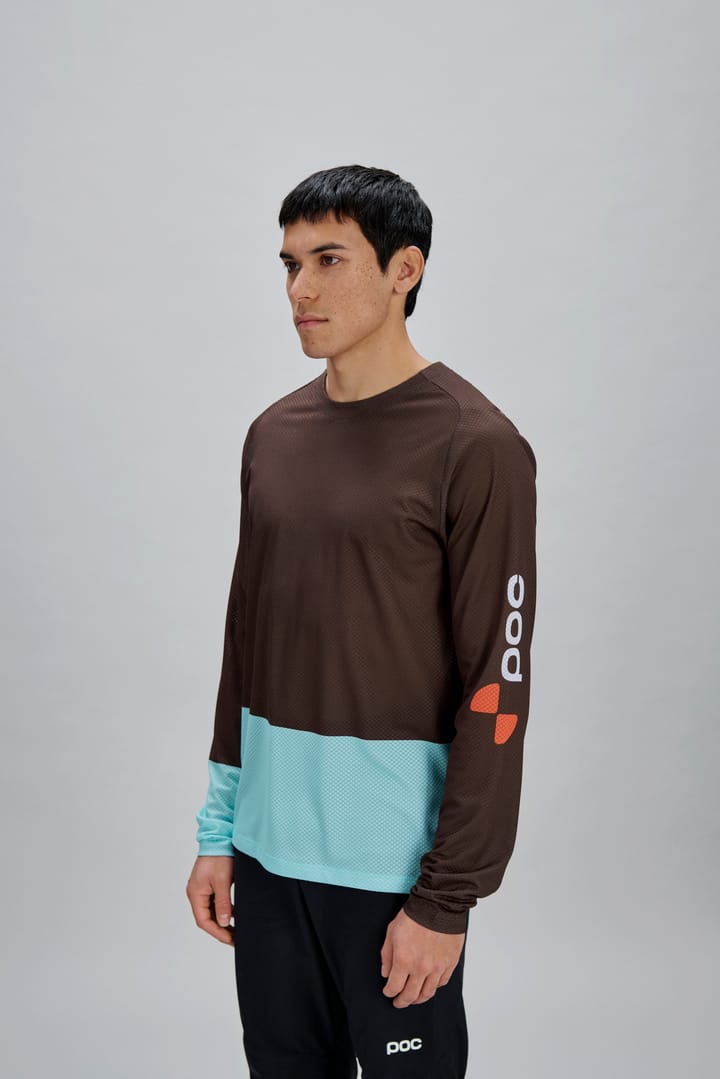 POC Men's Motion Air Long Sleeve MTB Jersey Bronzite Brown/Lazurite Blue POC