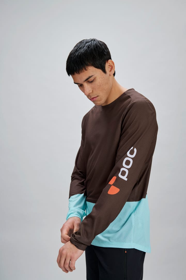 POC Men's Motion Air Long Sleeve MTB Jersey Bronzite Brown/Lazurite Blue POC