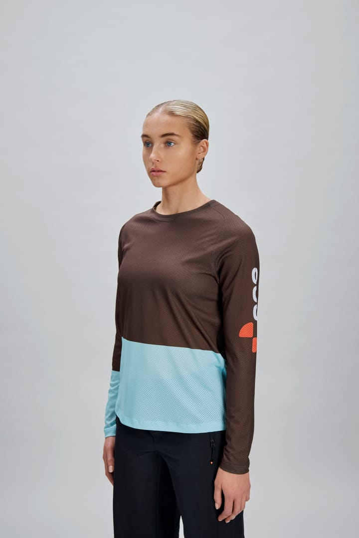 POC Women's Motion Air Long Sleeve MTB Jersey Bronzite Brown/Lazurite Blue POC
