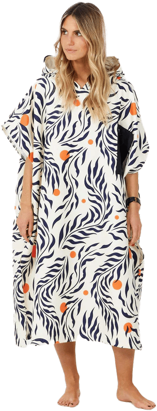 After Essentials Poncho Tech Pocket Feather Leaves