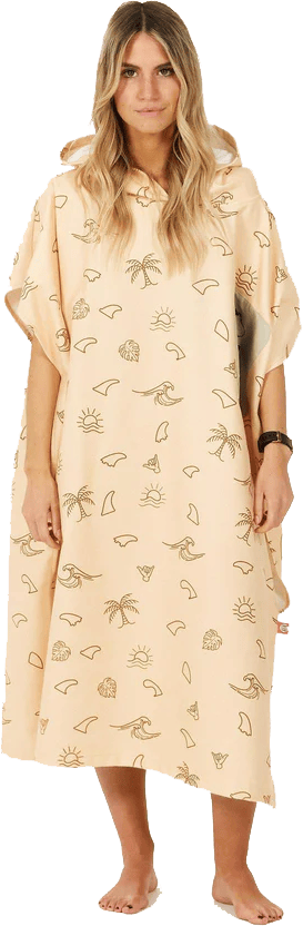 After Essentials Poncho Tech Pocket Fins Print After Essentials
