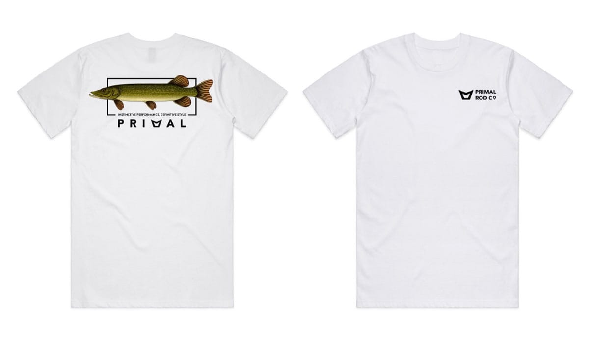 Primal Rod Co Artist Tee Pike White