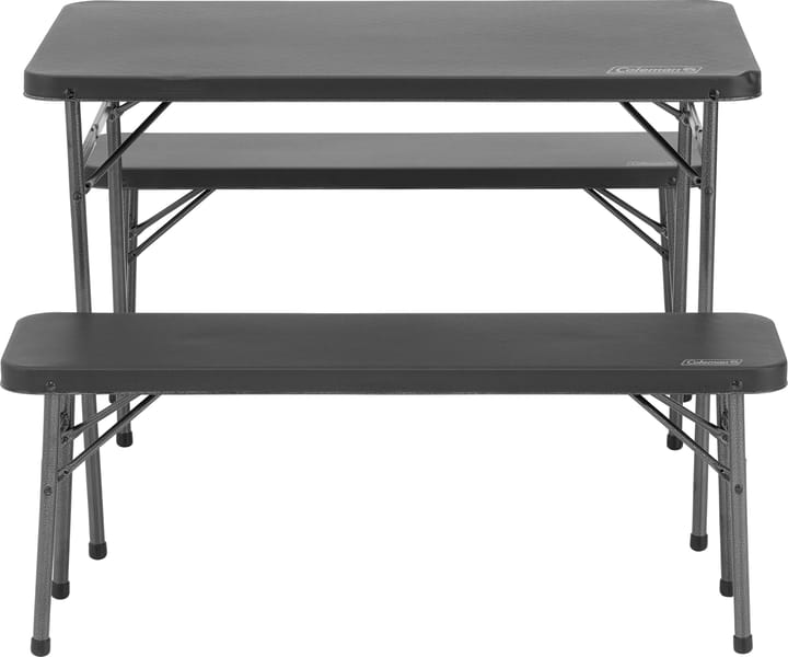 Coleman 4 P Packaway Table & Bench Set  Black Coleman