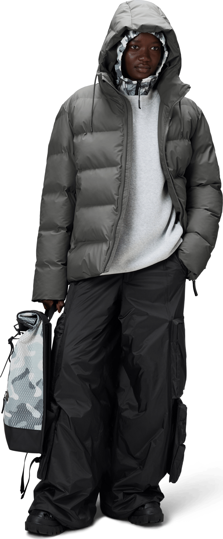 Rains Unisex Alta Puffer Jacket Grey Rains