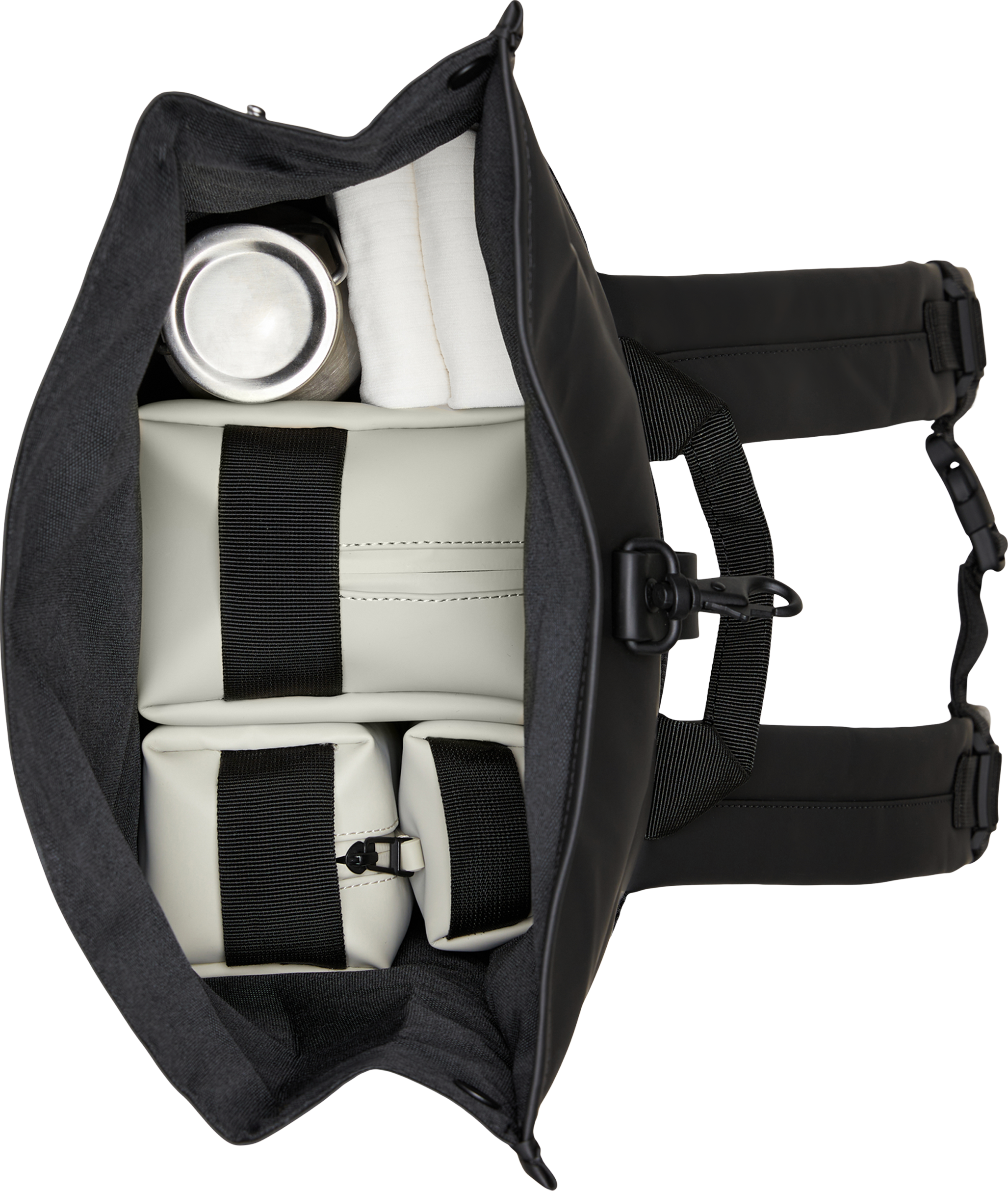 NWT Rains Unisex Rolltop Rucksack W3 Backpack - Minimal Urban Carry So Sleek Rolltop Rucksack Mini W3 – Jetset Gear main image 3