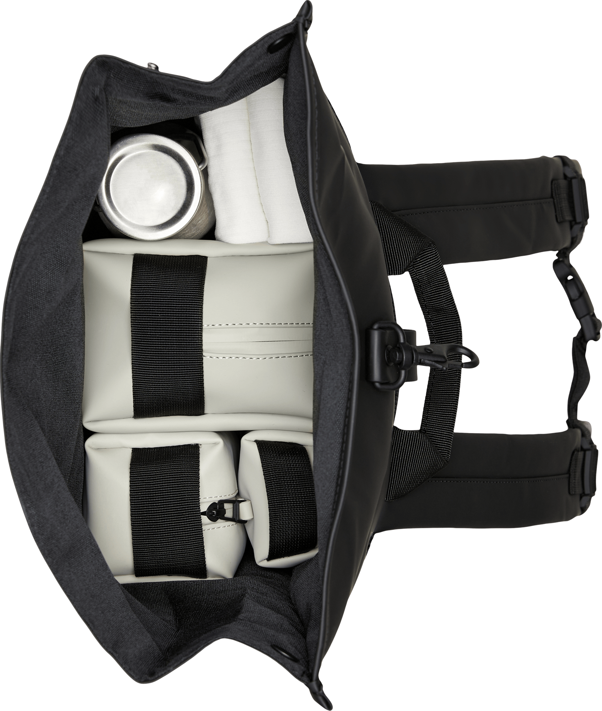 RAINS Black Waterproof Backpack Rolltop Rucksack W3‎ Laptop Travel Rains® Rolltop Rucksack Large in Black for €139 | 2-Year  main image 3