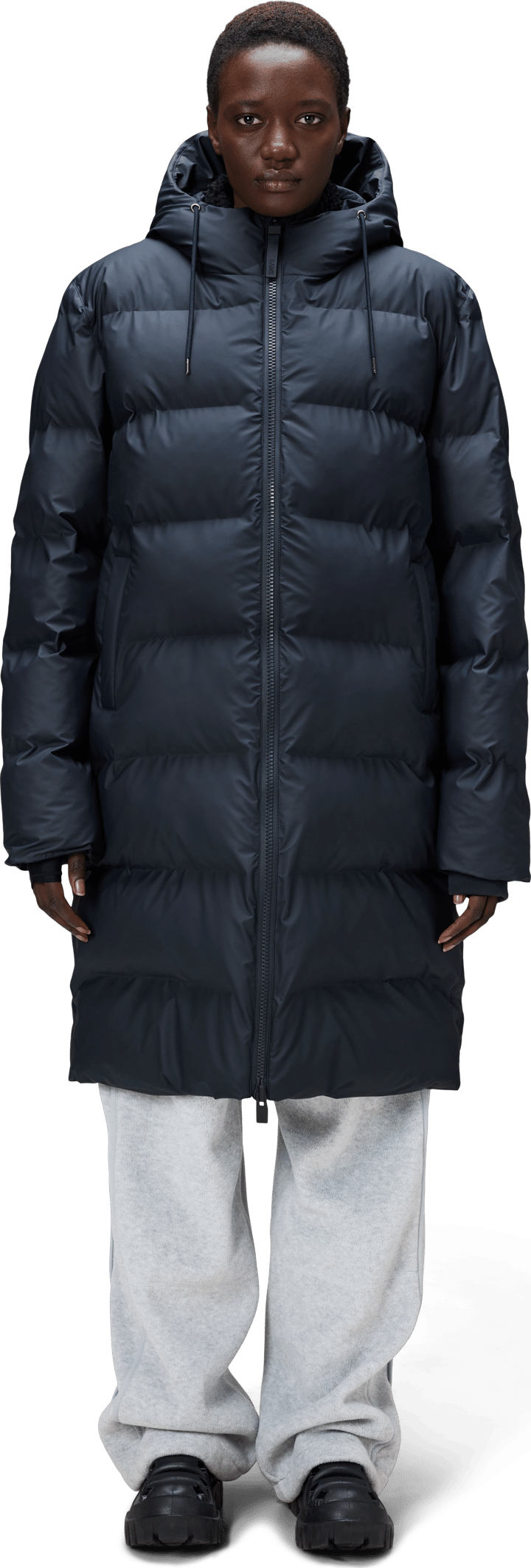 Rains Unisex Alta Long Puffer Jacket Navy Rains
