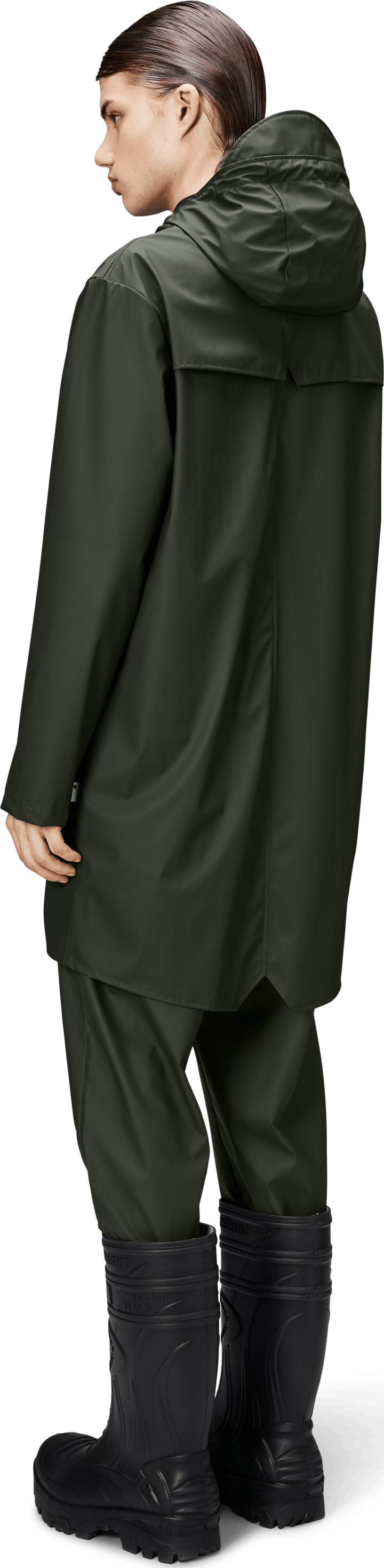 Rains Unisex Long Jacket Green Rains