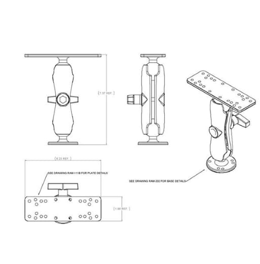 RAM Mounts Ram Mounts Universal Electronic Mount C-Kule 6 1/4 X 2 Ekkolodd 5-7'' RAM Mounts RAM Mounts Ram Mounts Universal Electronic Mount C-Kule 6 1/4 X 2 Ekkolodd 5-7'' RAM Mounts