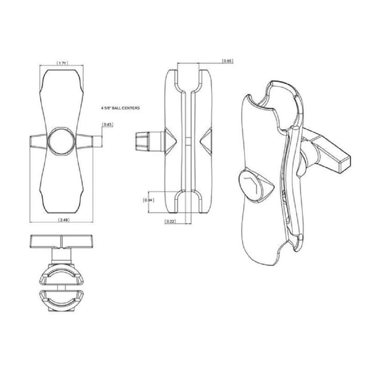 RAM Mounts Ram Double Socket Arm - C Size Medium Medium Dobbel-Socket Arm Kulestørrelse C RAM Mounts RAM Mounts Ram Double Socket Arm - C Size Medium Medium Dobbel-Socket Arm Kulestørrelse C RAM Mounts