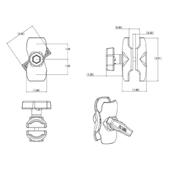 RAM Mounts Ram Double Socket Arm - Size Short Kort Dobbel-Socket Arm I Kulestørrelse C RAM Mounts RAM Mounts Ram Double Socket Arm - Size Short Kort Dobbel-Socket Arm I Kulestørrelse C RAM Mounts