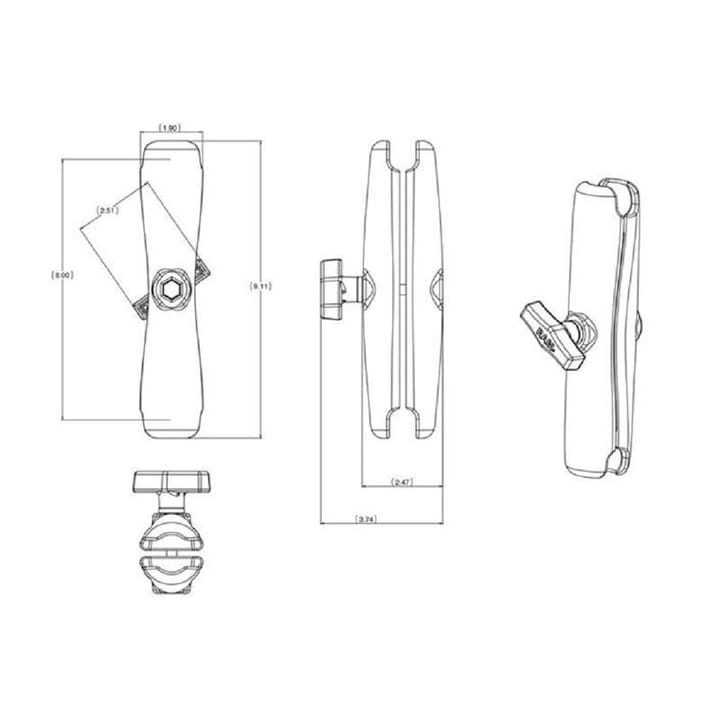 RAM Mounts Ram Double Socket Arm - C Size Long Lang Dobbel-Socket Arm I Kulestørrelse C RAM Mounts RAM Mounts Ram Double Socket Arm - C Size Long Lang Dobbel-Socket Arm I Kulestørrelse C RAM Mounts