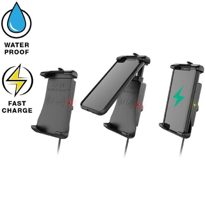 RAM Mounts Ram Quick-Grip Wireless Charging Holder Vanntett Trådløs Lader Til Telefoner RAM Mounts RAM Mounts Ram Quick-Grip Wireless Charging Holder Vanntett Trådløs Lader Til Telefoner RAM Mounts