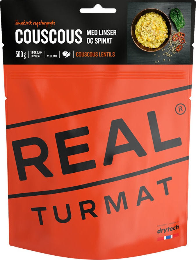 Real Turmat Coscous With Lentils And Spinach Orange Friluftsmat 500 gram