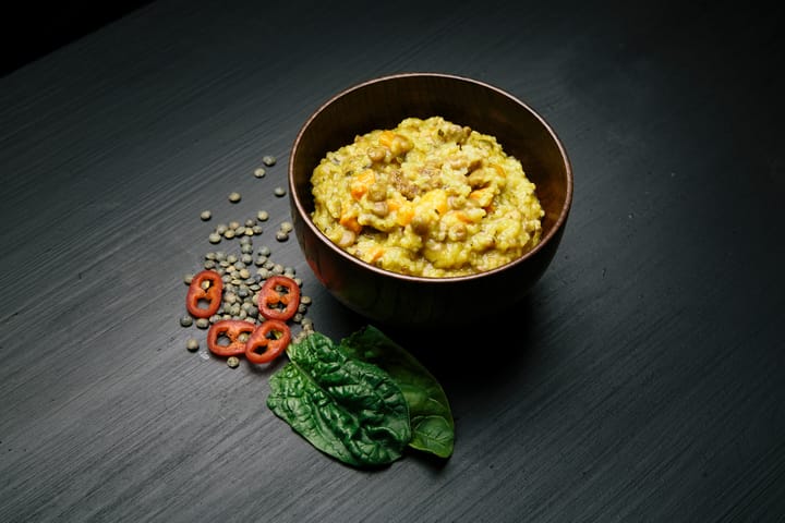 Coscous With Lentils And Spinach Orange Real Turmat