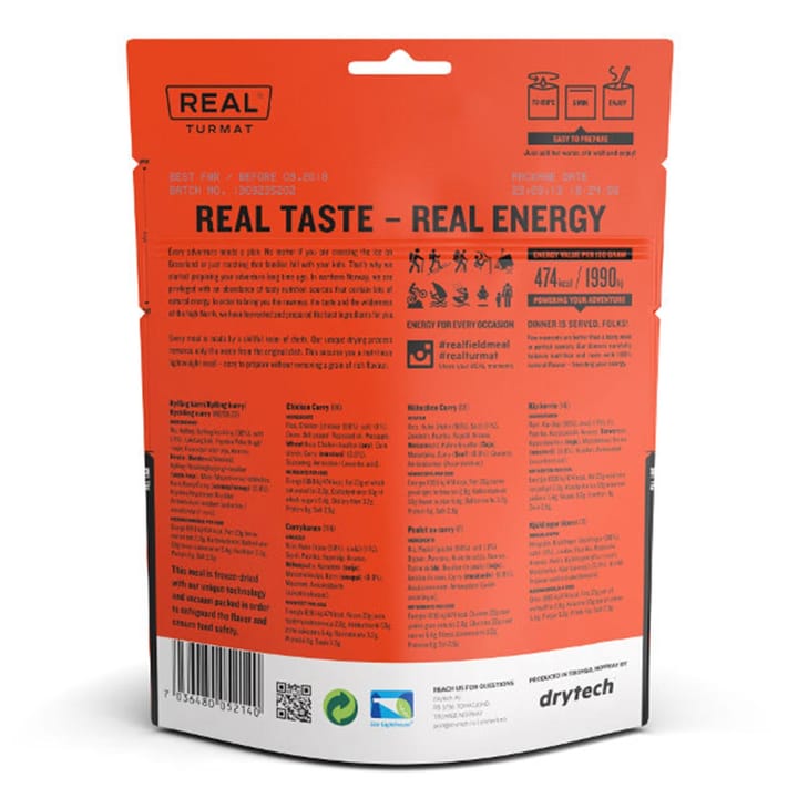 Real Turmat Kylling Karri 500g Real Turmat