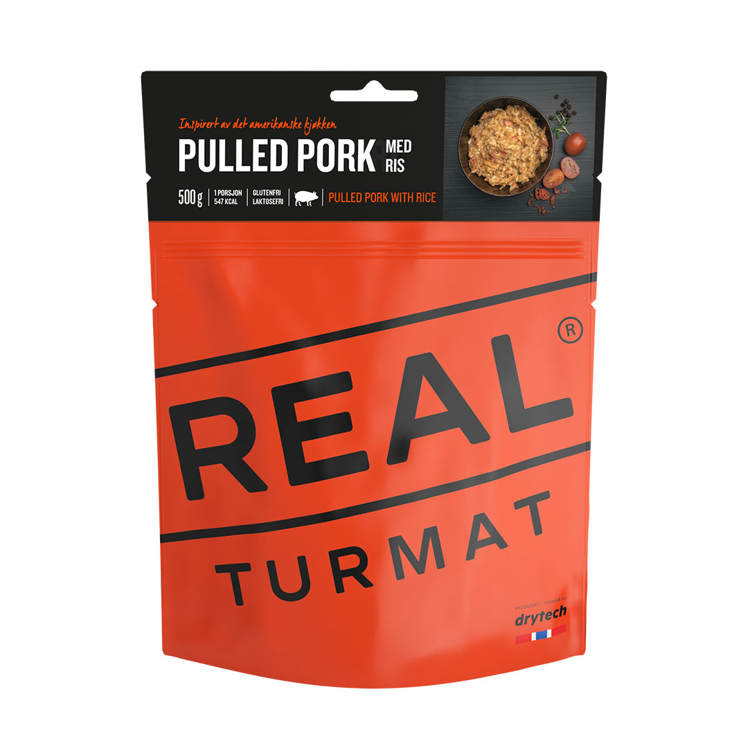 Real Turmat Pulled Pork With Rice 500 g Orange