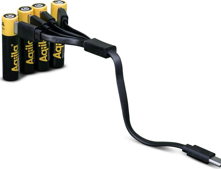 Aqiila USB-C Rechargeable AAA Battery (1,5 V / 600 mAh) 4-pack Black Aqiila