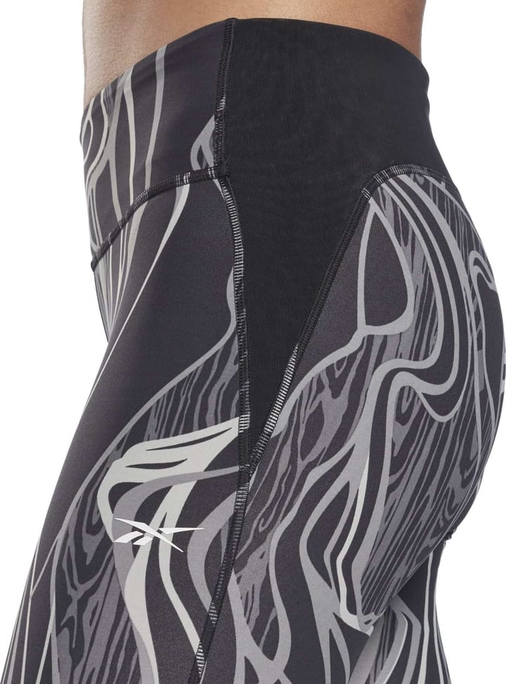 Reebok Women's Lux Perform Nature Grown Print Mid-Rise Leggings Black Reebok