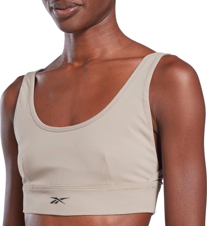 Reebok Women's Studio Reebok Stripped Minimalist Bra Boulder Grey Reebok