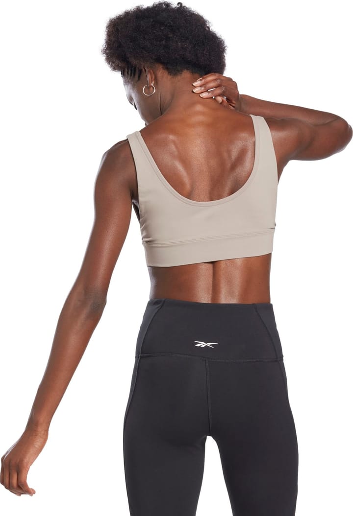 Reebok Women's Studio Reebok Stripped Minimalist Bra Boulder Grey Reebok